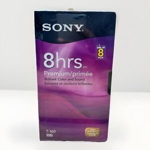 New and sealed (8 pack) Sony VHS‎ tapes  (T - 160VR) 8 hour